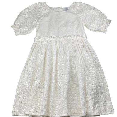 Girls Target, lined broderie cotton dress, EUC, size 7, L: 68cm