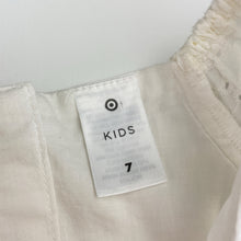 Load image into Gallery viewer, Girls Target, lined broderie cotton dress, EUC, size 7, L: 68cm