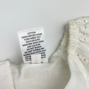 Girls Target, lined broderie cotton dress, EUC, size 7, L: 68cm