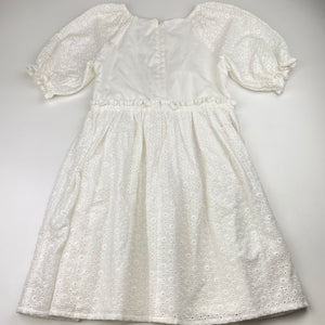 Girls Target, lined broderie cotton dress, EUC, size 7, L: 68cm