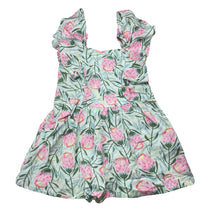 Load image into Gallery viewer, Girls Milkshake, floral linen / cotton summer playsuit, EUC, size 5,  