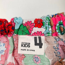 Load image into Gallery viewer, Girls Cotton On, colourful floral viscose/linen summer dress, GUC, size 4, L: 58cm