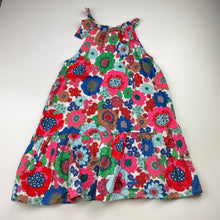 Load image into Gallery viewer, Girls Cotton On, colourful floral viscose/linen summer dress, GUC, size 4, L: 58cm