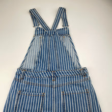 Load image into Gallery viewer, Girls Target, stripe denim overalls dress / pinafore, EUC, size 10, L: 70cm