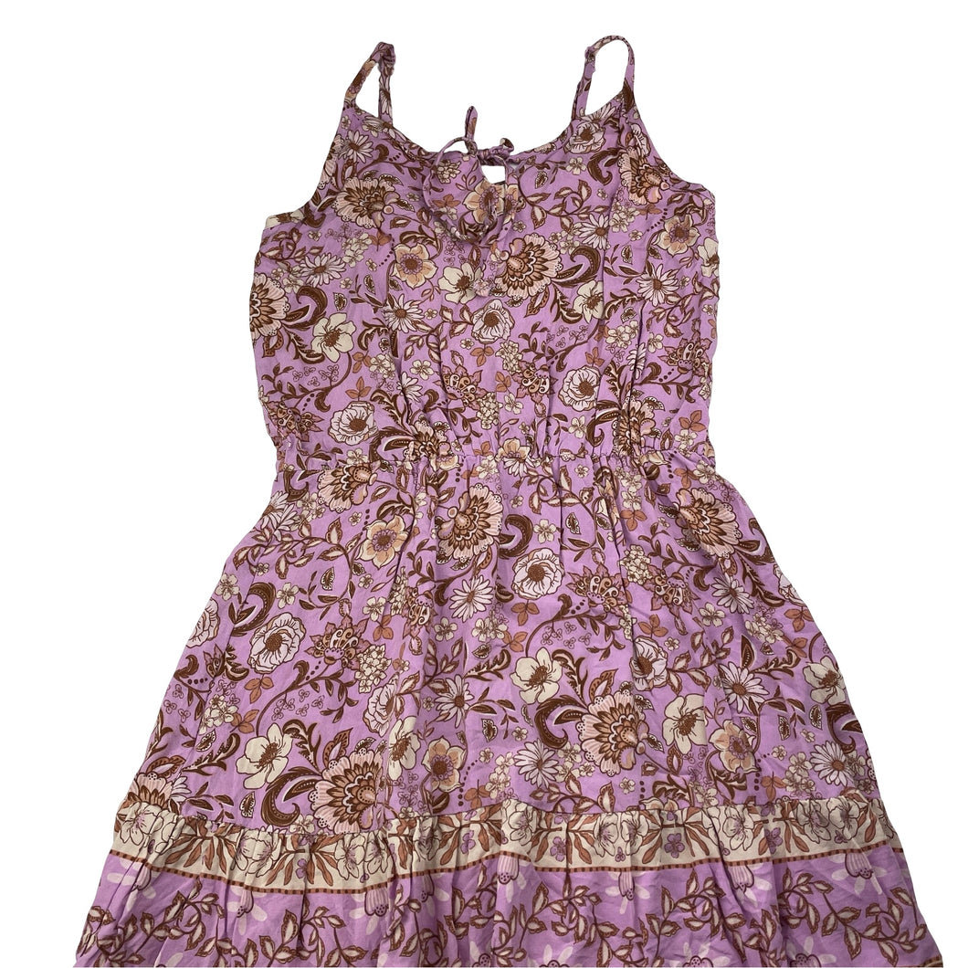 Girls KID, floral viscose summer dress, GUC, size 10, L: 71cm