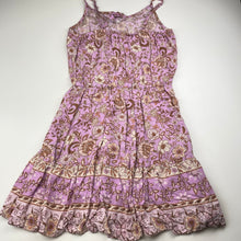 Load image into Gallery viewer, Girls KID, floral viscose summer dress, GUC, size 10, L: 71cm