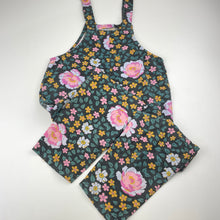 Load image into Gallery viewer, Girls Cotton On, KIP &amp; Co x Cotton On floral cotton overalls, wash fade, FUC, size 6,  