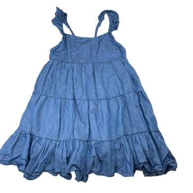 Girls Lily & Dan, blue lyocell summer dress, EUC, size 6, L: 61cm