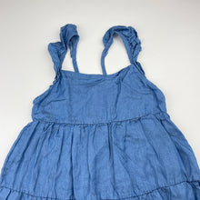 Load image into Gallery viewer, Girls Lily &amp; Dan, blue lyocell summer dress, EUC, size 6, L: 61cm