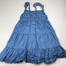 Load image into Gallery viewer, Girls Lily &amp; Dan, blue lyocell summer dress, EUC, size 6, L: 61cm