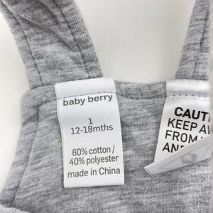 Unisex Baby Berry, soft feel quilted overalls, EUC, size 1,  