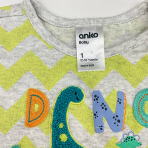 Boys Anko, cotton coverall / romper, dinosaur, EUC, size 1,  