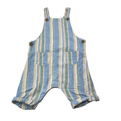 Unisex Anko, striped linen/viscose overalls / shortalls, EUC, size 2,  