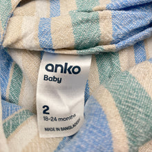 Load image into Gallery viewer, Unisex Anko, striped linen/viscose overalls / shortalls, EUC, size 2,  