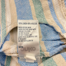 Load image into Gallery viewer, Unisex Anko, striped linen/viscose overalls / shortalls, EUC, size 2,  