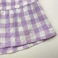 Load image into Gallery viewer, Girls Cotton On, purple check shortalls, FUC, size 4,  