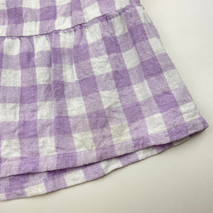 Girls Cotton On, purple check shortalls, FUC, size 4,  