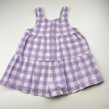 Load image into Gallery viewer, Girls Cotton On, purple check shortalls, FUC, size 4,  
