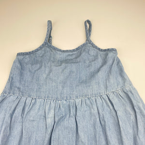 Girls Lily & Dan, chambray cotton summer dress, GUC, size 5-6, L: 65cm