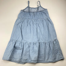 Load image into Gallery viewer, Girls Lily &amp; Dan, chambray cotton summer dress, GUC, size 5-6, L: 65cm