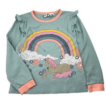 Load image into Gallery viewer, Girls Cotton On, waffle long sleeve pyjama top, unicorn, FUC, size 10,  
