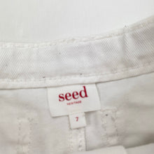 Load image into Gallery viewer, Girls Seed, white denim skirt, adjustable, L: 29cm, FUC, size 7,  