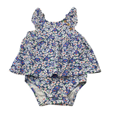 Girls Jack & Milly, floral organic cotton blend romper, FUC, size 0,  