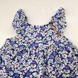 Girls Jack & Milly, floral organic cotton blend romper, FUC, size 0,  