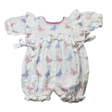 Load image into Gallery viewer, Girls TUKU TUKU, cotton romper, butterflies, GUC, size 000,  