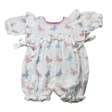 Girls TUKU TUKU, cotton romper, butterflies, GUC, size 000,  