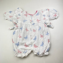 Load image into Gallery viewer, Girls TUKU TUKU, cotton romper, butterflies, GUC, size 000,  