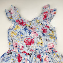 Load image into Gallery viewer, Girls David Jones, lined lightweight floral cotton dress, GUC, size 6, L: 63cm