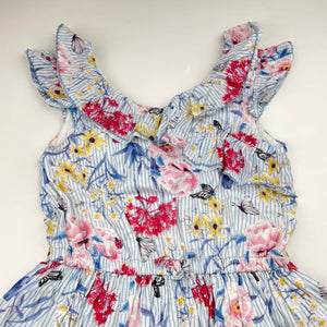 Girls David Jones, lined lightweight floral cotton dress, GUC, size 6, L: 63cm