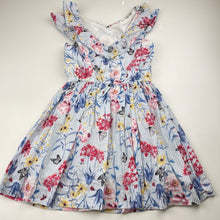 Load image into Gallery viewer, Girls David Jones, lined lightweight floral cotton dress, GUC, size 6, L: 63cm