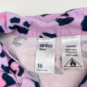 Girls Anko, flannel cotton pyjama top, discolouration upper back, FUC, size 16,  