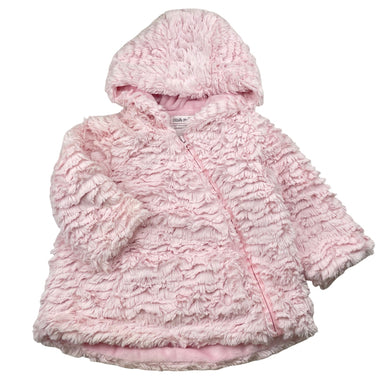 Girls Ollie's Place, fleece lined faux fur hooded jacket, EUC, size 1,  