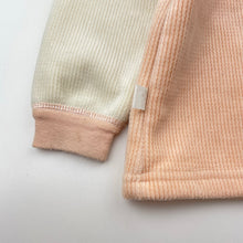 Load image into Gallery viewer, Girls fleece lined, soft feel long sleeve top, marks on cuffs, FUC, size 0-1,  