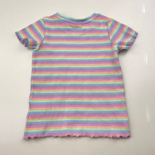 Load image into Gallery viewer, Girls Cotton On, rainbow stripe ribbed tee / top, FUC, size 3,  