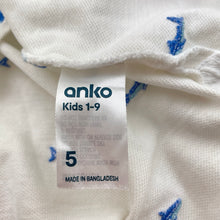 Load image into Gallery viewer, Boys Anko, embroidered cotton polo shirt, sharks, FUC, size 5,  