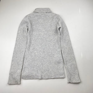 Girls Target, grey marle ribbed skivvy / roll neck top, FUC, size 6,  