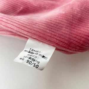 Girls pink, velour fleece lined pants, elasticated, Inside leg: 27cm, EUC, size 2,  