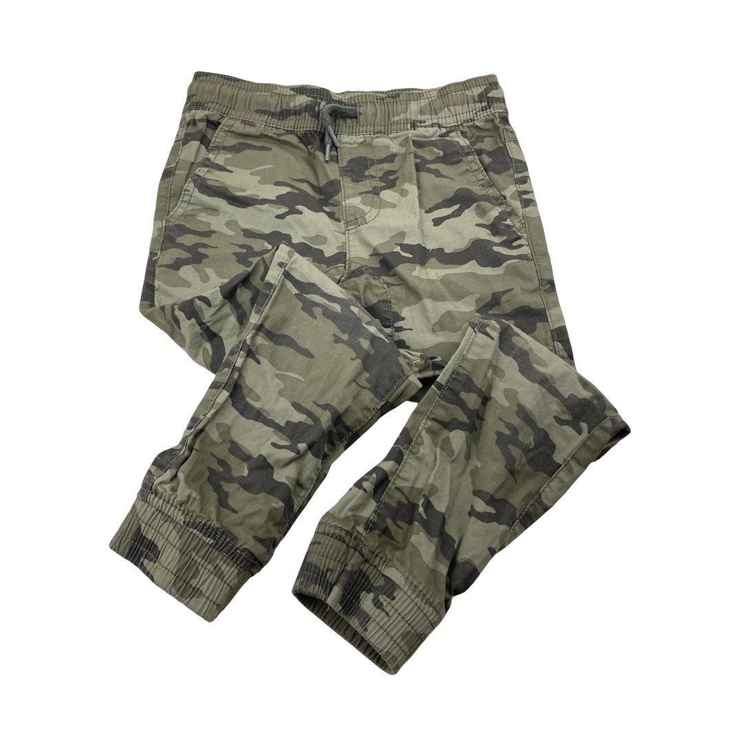 Boys Anko, lightweight khaki camo print pants, elasticated, Inside leg: 41cm, FUC, size 4,  