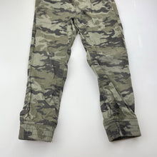 Load image into Gallery viewer, Boys Anko, lightweight khaki camo print pants, elasticated, Inside leg: 41cm, FUC, size 4,  