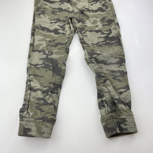 Boys Anko, lightweight khaki camo print pants, elasticated, Inside leg: 41cm, FUC, size 4,  