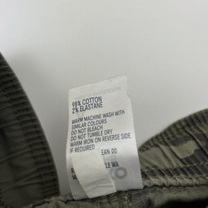 Boys Anko, lightweight khaki camo print pants, elasticated, Inside leg: 41cm, FUC, size 4,  