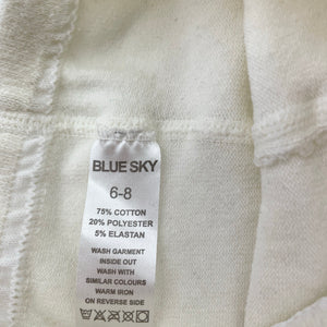 Girls Blue Sky, cream stretchy stockings, GUC, size 6-8,  