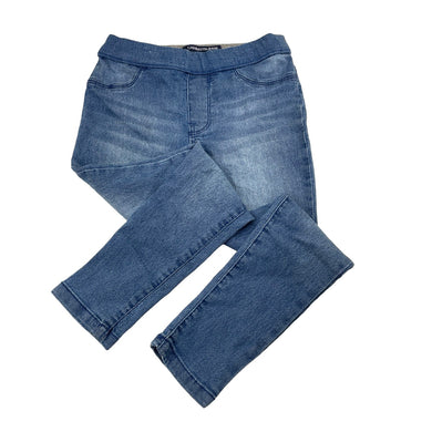 Girls Calvin Klein, stretchy denim jeggings, elasticated, Inside leg: 49cm, GUC, size 7,  