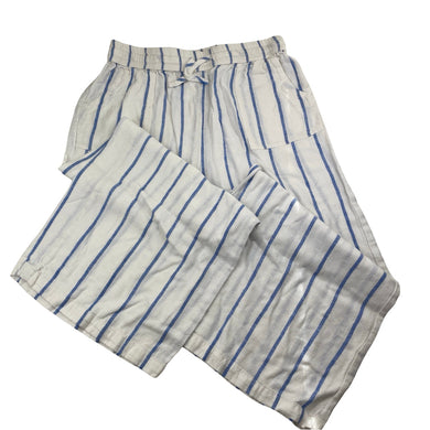 Girls KID, cropped linen blend wide leg pants, elasticated, Inside leg: 43cm, EUC, size 10,  
