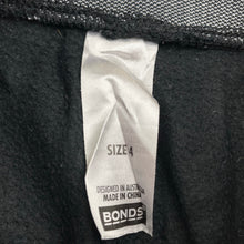 Load image into Gallery viewer, Unisex Bonds, black fleece lined track pants, elasticated, FUC, size 4,  