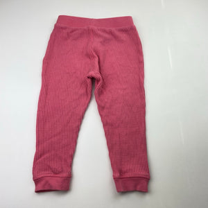 Girls Target, pink waffle leggings / bottoms, elasticated, GUC, size 2,  